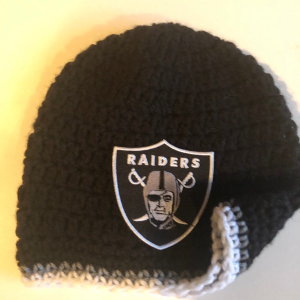 Las Vegas Raiders Beanie Hat Teen-Adult Choose with White and Gray Trim