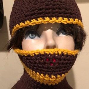 Crochet Full Face Ski Mask Balaclava cuff it up to Wear as a Beanie Adult Size Unisex Ready to Ship