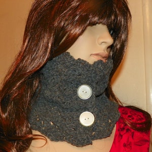 Classy Gray Scarf  Cowl Stunning Gray Cowl Neck Warmer Ready To Ship