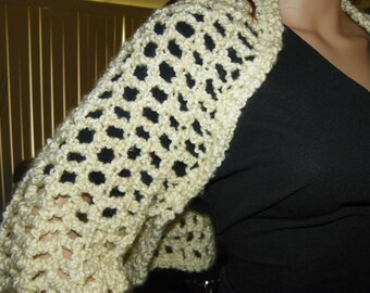 Bolero Silky  Ivory  SizesXXLarge  Hand Crochet