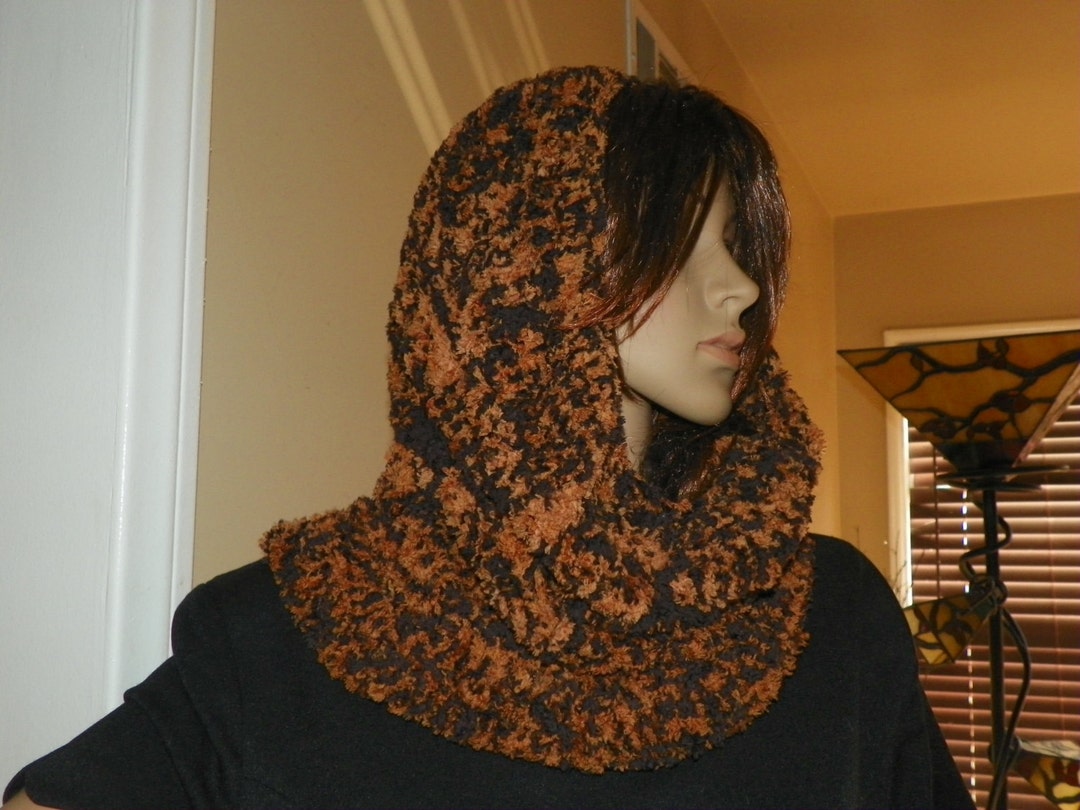 Brown and Rust Cowl Neck Warmer Hood Very Stunning and Very Soft Ready to Ship Etsy UK