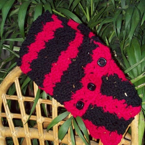 Black and Red Scarf Cowl Neck Warmer Ready to Ship