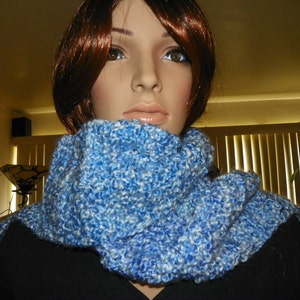Sky Blue Scarf Neck Warmer Unisex Thick and Soft Yarn Extra Long READY TO SHIP