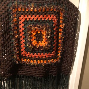 Boho Hippie Style Poncho One of a Kind Ready to Ship Hand Crochet