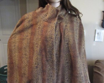 Brown Cheetah Fleece Cape Wrap Animal Print Ready to Ship