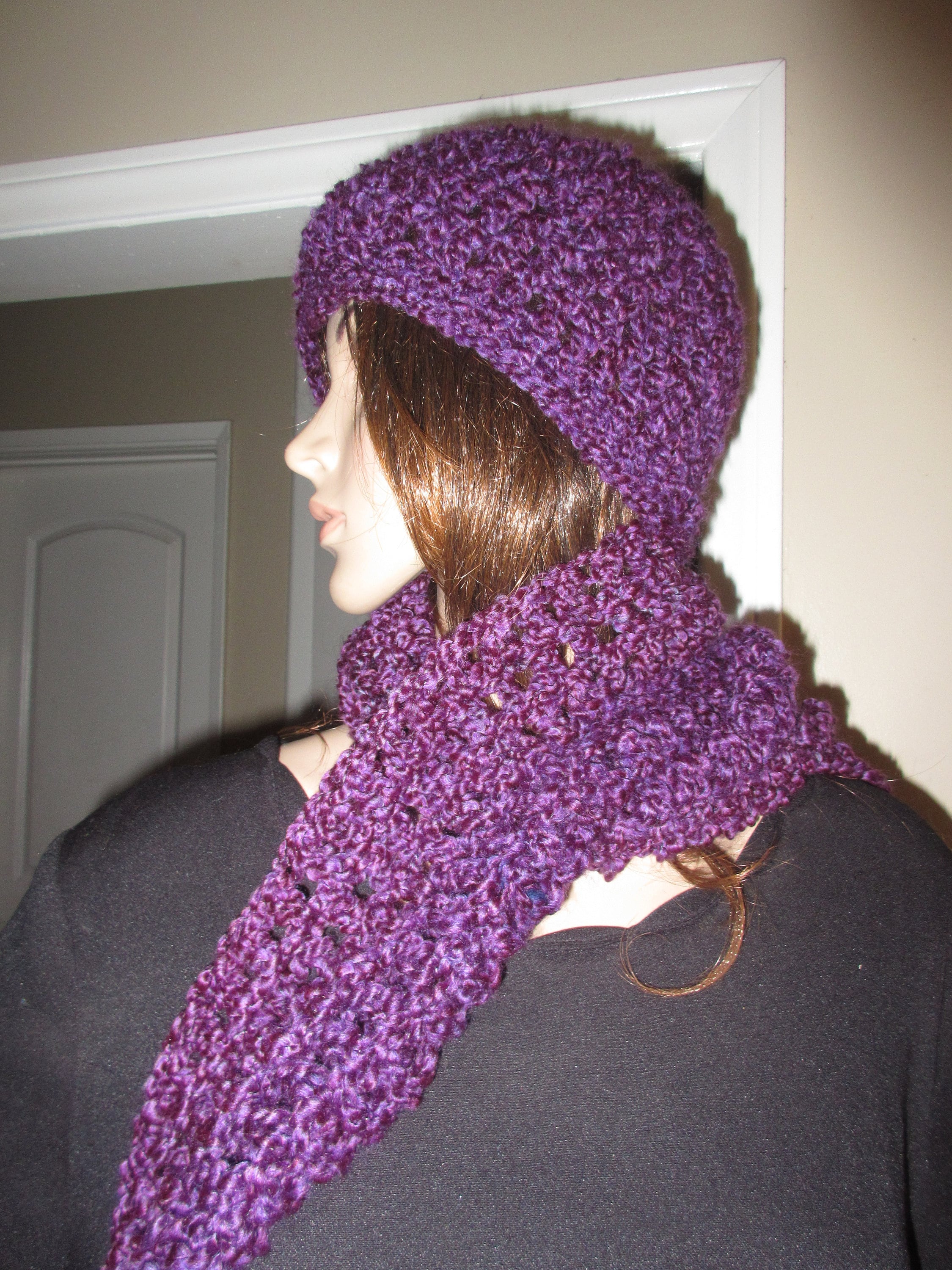 Purple Haze Scarf and Hat Set Very Soft 