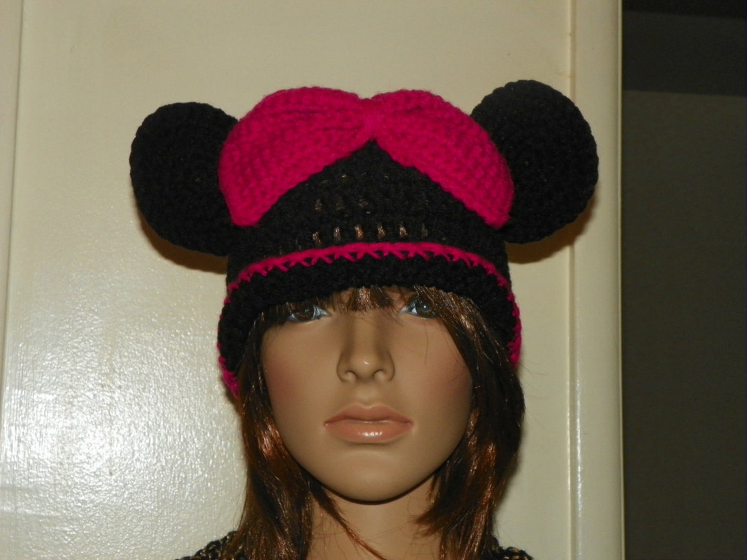 Minnie Mouse Hat Choose Color of Bow and Trim Sizes Teemadult Large Etsy