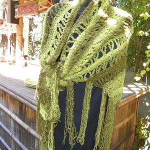 Plus Size Elegant Olive Green with Shades of Green Shawl Wrap Stole Stunning Size Ready to Ship