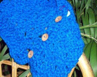Royal Blue Scarf Cowl Neck Warmer Hand Crochet  LA Dodger Color Ready To Ship