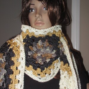Boho Beautiful Long and Wide Scarf  Maze Gray  READY TO SHIP