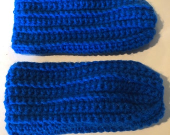 Royal Blue Slippers Thick to Keep Size M Handmade