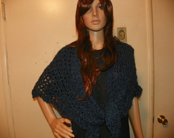 Deep Sea Blue Shawl Wrap