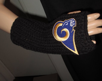 Los Angeles Rams Finger-less Gloves Teen-Adult Handmade