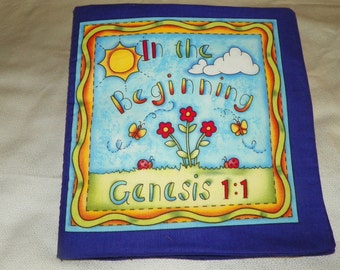 In The Beginning Genesis 1:1 Fabric Book That  Will Last Forever READY TO SHP