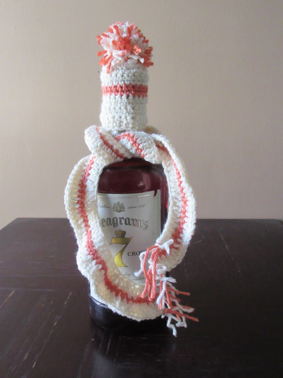 Wine Bottle Dress up Cap and Scarf Set Ivory With Golid Etsy