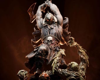 Shadowbound Reaper Knight – Dark Mounted Warrior STL Statue