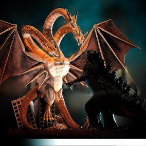 Godzilla vs King Ghidorah STL Diorama