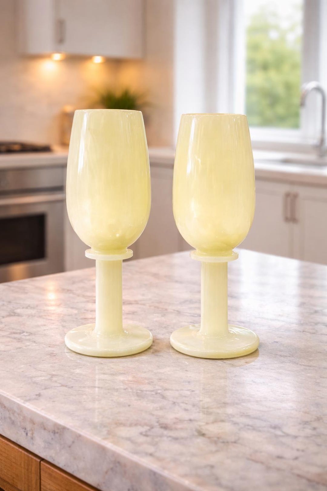 Handmade Onyx Marble Wine Glasses | Natural Stone Goblets, 8