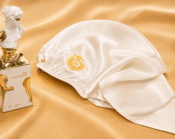 Mulberry Silk Turban for Long Hair | Swarovski Crystal Embellished Sleep Wrap