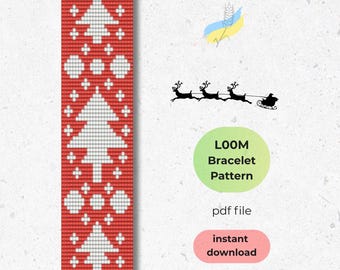 Christmas Tree Loom Seed Bead Pattern, Holiday Bracelet Choker (Digital Download)