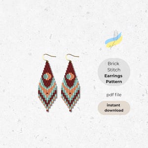 Boho steensteek oorbellen patroon, maanzaad kraalpatroon, kleine pony oorbel DIY, kralenpatroon, steensteekpatroon, digitale download