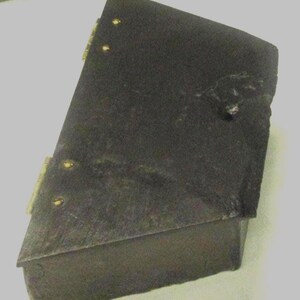 Salvaged weather beaten slate box with hinged lid # LL-37
