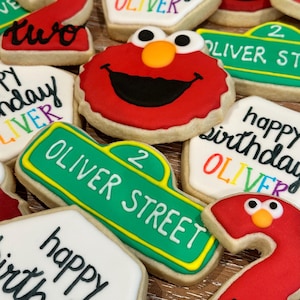 One dozen Sesame Street birthday sugar cookies