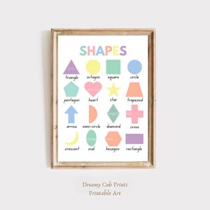 Shapes Learning Poster: Soft Pastel Nursery Decor (Digital Download)