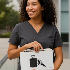 X-Ray Tech Clutch: Skeleton Hand Coffee Pouch, Radiology Gift