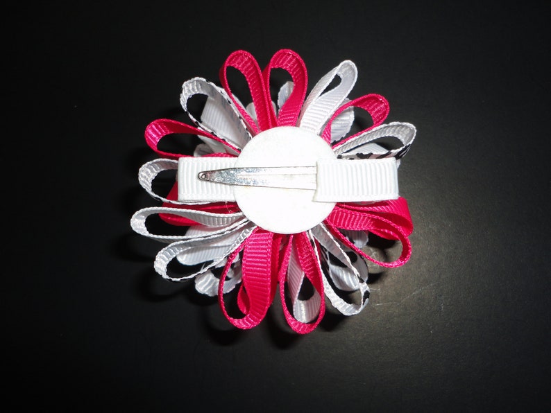Pretty Black and Pink Zebra Loopy Bow
