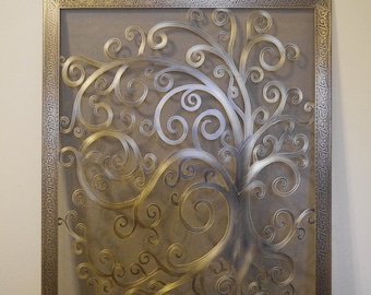 Brassvent cover with tree