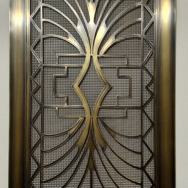 solid brass, Art Deco style vent cover to order.I make any ordered size