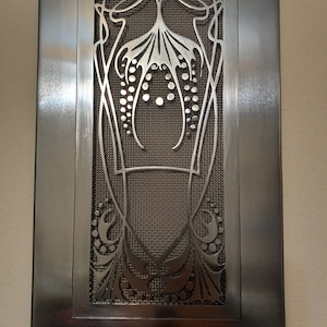 art deco pattern, zinc and stainless steel