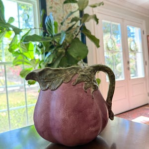 Majolica Egg Plant Pitcher