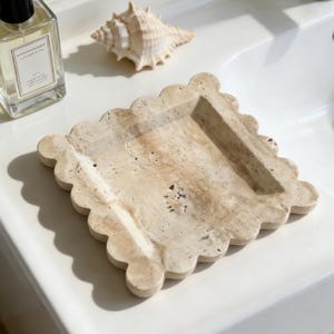 Natural Travertine Tray | Stone Trinket Dish