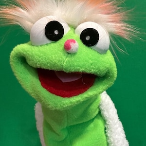 Child sized/ small fit neon green sleeve puppet.