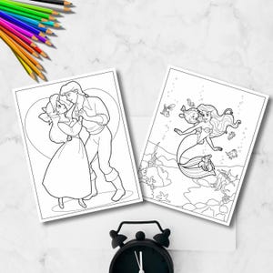 Mermaid Coloring Pages for Kids | Summer Coloring Pages | Printable Ocean Theme | Underwater Digital Download | Summer Activity, Ariel