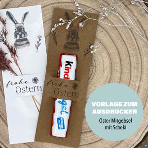 Tarjeta de recuerdo de Pascua imprimible – Porta chocolates Conejo Acuarela – Tarjeta de lugar – Tarjeta de recuerdo de Pascua imprimible – Descarga instantánea