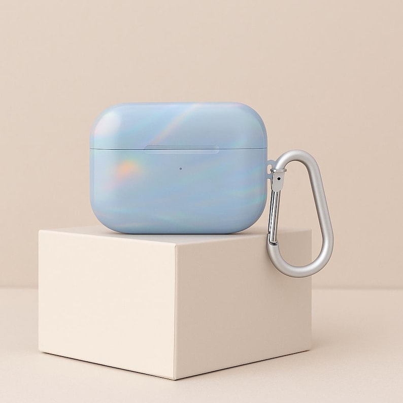 Holographic Iridescent AirPod Case for AirPods Pro 1 and 2, AirPods 3, AirPods 4 | Lightweight Polycarbonate Case with Carabiner