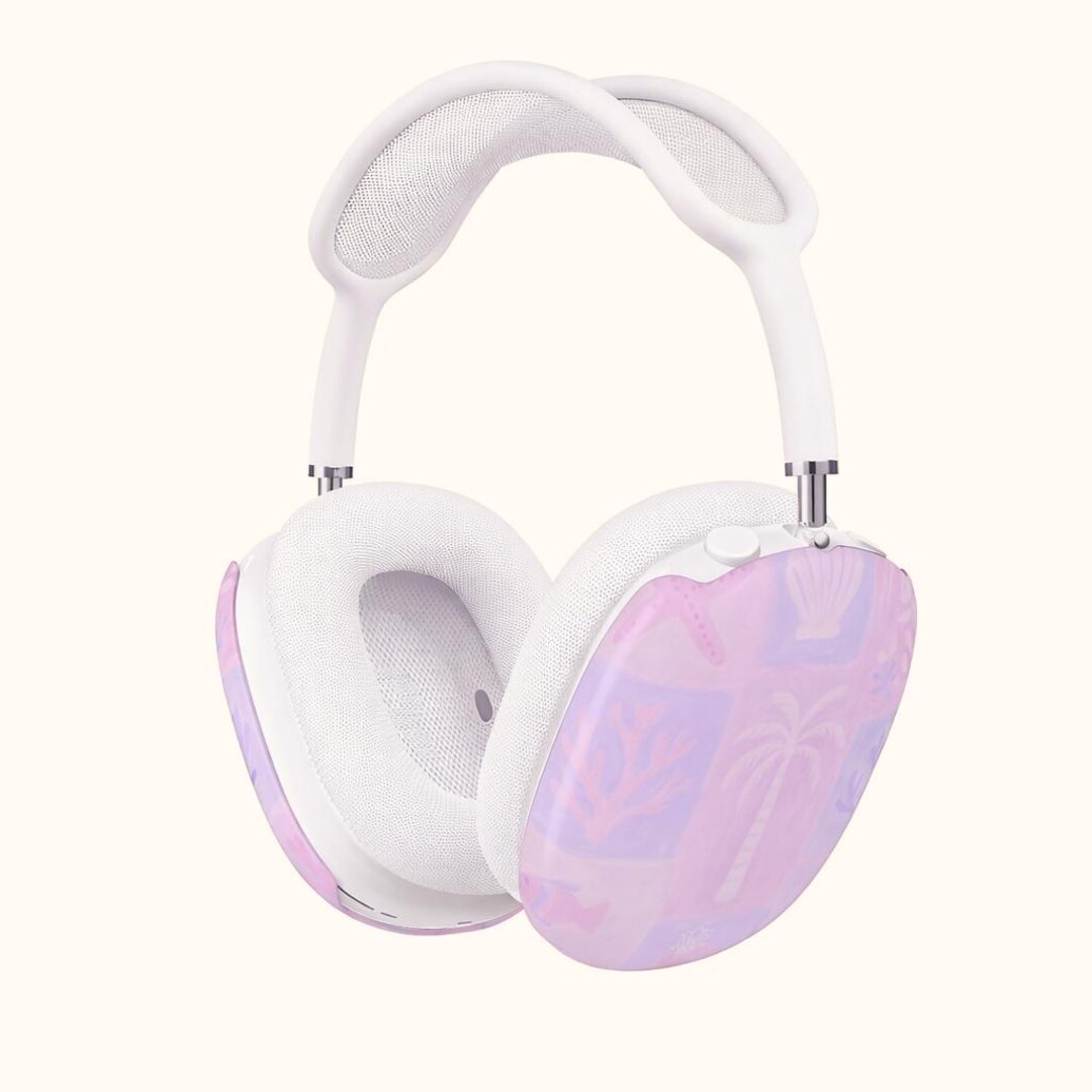 Pastel Tropical Pattern AirPod Max Cases | Palm Tree Shells Seashells ...