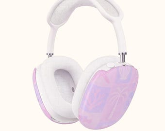 Fundas para AirPod Max con estampado tropical pastel / Diseño de palmeras, conchas y estrellas de mar para AirPods Max