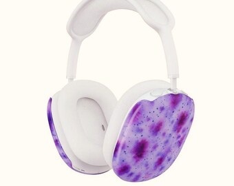 Fundas para AirPod Max con salpicaduras de acuarela morada / Diseño abstracto con efecto lavado de tinta, a presión, para AirPods Max