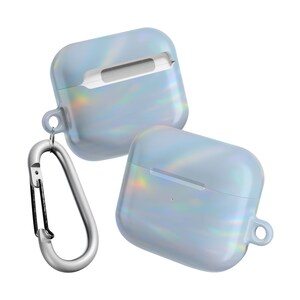 Holographic Iridescent AirPod Case for AirPods Pro 1 and 2, AirPods 3, AirPods 4 | Lightweight Polycarbonate Case with Carabiner