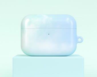 AirPod Case with Pastel Sky Clouds: AirPod Pro Case; AirPods 1 Case, AirPods 2 Case, AirPods 3 Case, AirPods 4 Case; Powder Blue Ombré