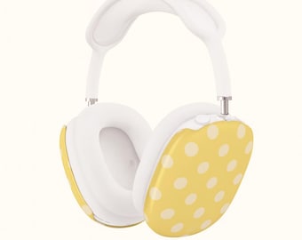 Estuche para AirPod Max con lunares amarillos / Funda retro con cierre a presión para AirPod Max