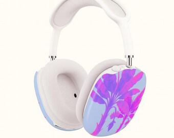 Fundas para AirPods Max con diseño de palmeras de neón y plátano / Fundas para auriculares en rosa y morado tropical, funda protectora estética y adorable, diseño isleño de CoconutQTs