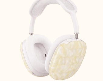 Fundas para AirPod Max con diseño de nácar / Fundas para auriculares con efecto perla color crema, protectores para AirPods Max con textura iridiscente