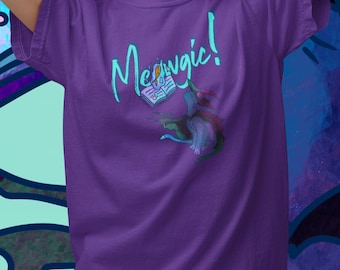 T-shirt Halloween van de kat van Meowgic | Originele kunst van Vin's Likhaan, Spellcasting Witchy Kitty Tee
