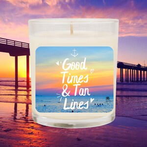 Glass Candle, 11oz - Beach Vibes Candle for Relaxation, Beach Background Home Decor, Housewarming Gift, Coastal Candle Holder, Summer