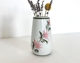 Jarrón pequeño de cerámica pintado a mano estilo vintage – Jarrón floral en miniatura, decoración de los años 70-80